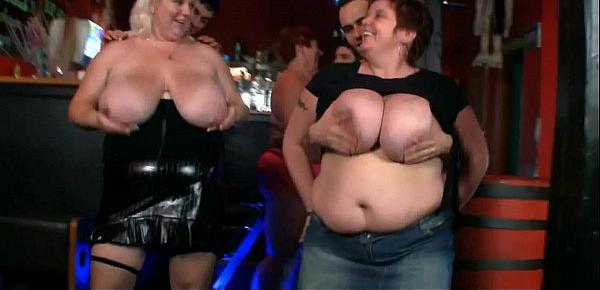  Big tits party in the bbw bar